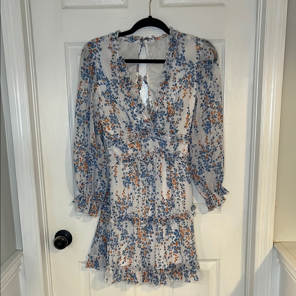 Floral V-Neck Ruffle Dress